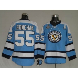 RBK Pittsburgh Penguins #55 Gonchar BLue STANLEY CUP Jersey