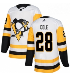 Womens Adidas Pittsburgh Penguins 28 Ian Cole Authentic White Away NHL Jersey 