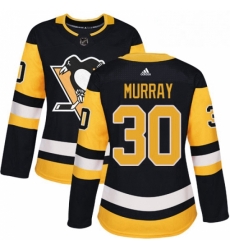 Womens Adidas Pittsburgh Penguins 30 Matt Murray Authentic Black Home NHL Jersey 