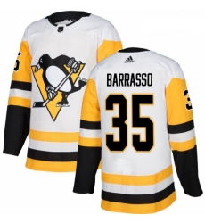 Youth Adidas Pittsburgh Penguins 35 Tom Barrasso Authentic White Away NHL Jersey 