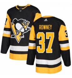 Youth Adidas Pittsburgh Penguins 37 Carter Rowney Authentic Black Home NHL Jersey 