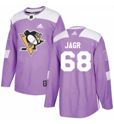 Youth Adidas Pittsburgh Penguins 68 Jaromir Jagr Authentic Purple Fights Cancer Practice NHL Jersey 