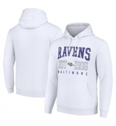 Men Baltimore Ravens White Throwback Logo Pullover Hoodie Men Baltimore Ravens White Throwback Logo Pullover Hoodie