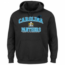 NFL Carolina Panthers Majestic Super Bowl 50 Bound Heart and Soul Going to the Game Pullover Hoodie Black