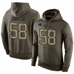 NFL Nike Carolina Panthers 58 Thomas Davis Green Salute To Service Mens Pullover Hoodie