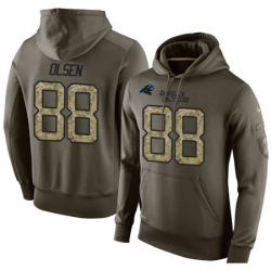 NFL Nike Carolina Panthers 88 Greg Olsen Green Salute To Service Mens Pullover Hoodie