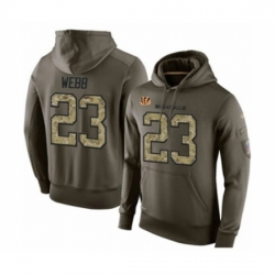 Football Mens Cincinnati Bengals 23 BW Webb Green Salute To Service Pullover Hoodie