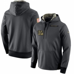 NFL Mens Cincinnati Bengals Nike Anthracite Salute to Service Player Performance Hoodie