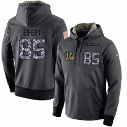 NFL Mens Nike Cincinnati Bengals 85 Tyler Eifert Stitched Black Anthracite Salute to Service Player Performance Hoodie