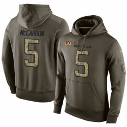 NFL Nike Cincinnati Bengals 5 AJ McCarron Green Salute To Service Mens Pullover Hoodie