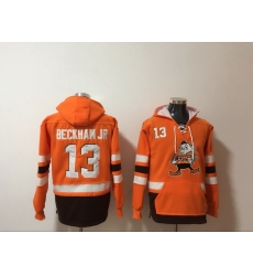 Men Nike Cleveland Browns Odell Beckham Jr 13 NFL Winter Thick Hoodie II