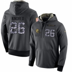 NFL Mens Nike Cleveland Browns 26 Derrick Kindred Stitched Black Anthracite Salute to Service Player Performance Hoodie