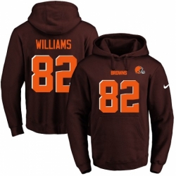 NFL Mens Nike Cleveland Browns 82 Kasen Williams Brown Name Number Pullover Hoodie