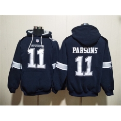 Men Dallas Cowboys 11 Micah Parsons Navy Ageless Must Have Lace Up Pullover Hoodie