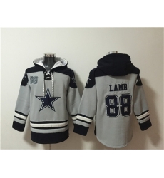 Men Dallas Cowboys 88 CeeDee Lamb Grey Ageless Must Have Lace Up Pullover Hoodie