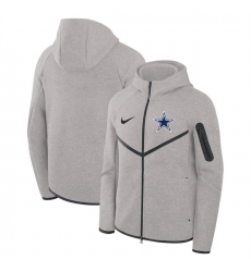 Men Dallas Cowboys Gray Tech Fleece Full Zip Windrunner Hoodie