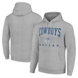 Men Dallas Cowboys Grey Throwback Logo Pullover Hoodie