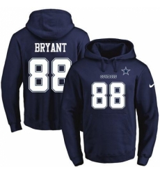 NFL Mens Nike Dallas Cowboys 88 Dez Bryant Navy Blue Name Number Pullover Hoodie