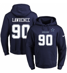 NFL Mens Nike Dallas Cowboys 90 Demarcus Lawrence Navy Blue Name Number Pullover Hoodie