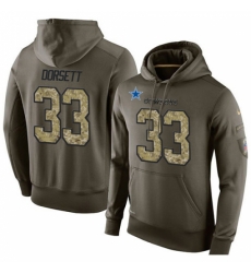 NFL Nike Dallas Cowboys 33 Tony Dorsett Green Salute To Service Mens Pullover Hoodie