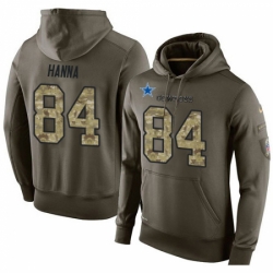 NFL Nike Dallas Cowboys 84 James Hanna Green Salute To Service Mens Pullover Hoodie