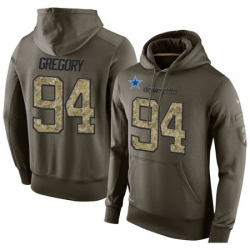 NFL Nike Dallas Cowboys 94 Randy Gregory Green Salute To Service Mens Pullover Hoodie