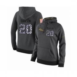 Football Womens Denver Broncos 20 Duke Dawson Stitched Black Anthracite Salute to Service Player Performance Hoodie