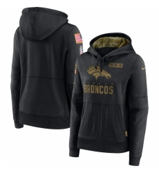 Women Denver Broncos Nike 2020 Salute to Service Performance Pullover Hoodie Black