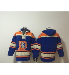 Men Denver Broncos Blank Orange Ageless Must Have Lace Up Pullover Hoodie
