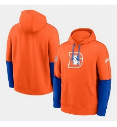 Men Denver Broncos Orange Throwback Hoodie