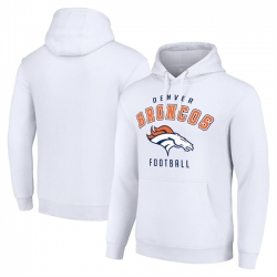 Men Denver Broncos White Pullover Hoodie