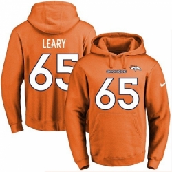 NFL Mens Nike Denver Broncos 65 Ronald Leary Orange Name Number Pullover Hoodie