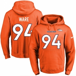 NFL Mens Nike Denver Broncos 94 DeMarcus Ware Orange Name Number Pullover Hoodie