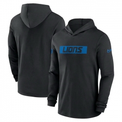 Men Detroit Lions Black Sideline Performance Hoodie