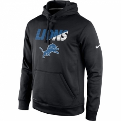 NFL Mens Detroit Lions Nike Black Kick Off Staff Performance Pullover Hoodie