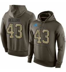 NFL Nike Detroit Lions 43 Nick Bellore Green Salute To Service Mens Pullover Hoodie