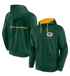 Men Green Bay Packers Green Defender Evo Full Zip Hoodie