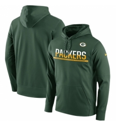 NFL Mens Green Bay Packers Nike Green Sideline Circuit Pullover Performance Hoodie