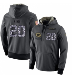 NFL Mens Nike Green Bay Packers 20 Kevin King Stitched Black Anthracite Salute to Service Player Performance Hoodie