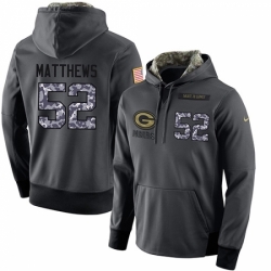 NFL Mens Nike Green Bay Packers 52 Clay Matthews Stitched Black Anthracite Salute to Service Player Performance Hoodie