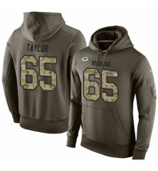 NFL Nike Green Bay Packers 65 Lane Taylor Green Salute To Service Mens Pullover Hoodie