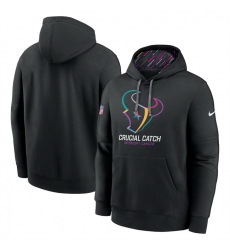 Men Houston Texans Black 2024 Crucial Catch Club Pullover Hoodie