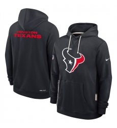Men Houston Texans Black Sideline Standard Issue Initial Home Dri FIT Pullover Hoodie