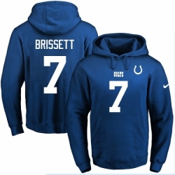 NFL Mens Nike Indianapolis Colts 7 Jacoby Brissett Royal Blue Name Number Pullover Hoodie