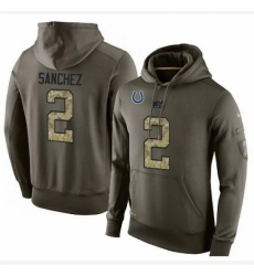 NFL Nike Indianapolis Colts 2 Rigoberto Sanchez Green Salute To Service Mens Pullover Hoodie