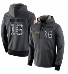 NFL Mens Nike Jacksonville Jaguars 16 Denard Robinson Stitched Black Anthracite Salute to Service Player Performance Hoodie