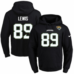 NFL Mens Nike Jacksonville Jaguars 89 Marcedes Lewis Black Name Number Pullover Hoodie