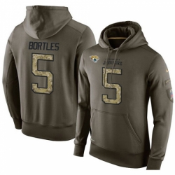 NFL Nike Jacksonville Jaguars 5 Blake Bortles Green Salute To Service Mens Pullover Hoodie