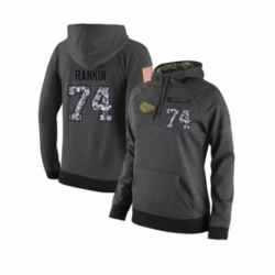 Football Womens Kansas City Chiefs 74 Martinas Rankin Stitched Black Anthracite Salute to Service Player Performance Hoodie