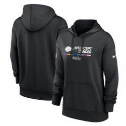 Women Kansas City Chiefs 2022 Black NFL Crucial Catch Therma Performance Pullover Hoodie